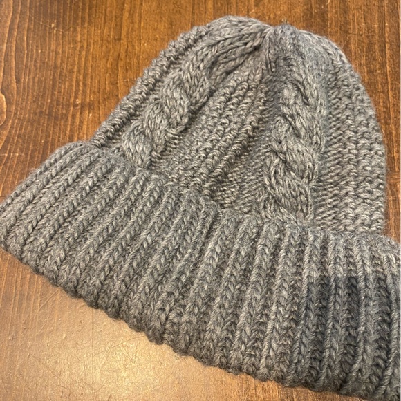 THE NORTH FACE CHUNKY CABLE KNIT GREY BEANIE WINTER Hat RARE LUX - Picture 8 of 9
